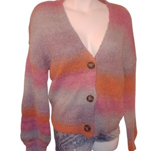 Multicolor Button-Up Women's Cardigan